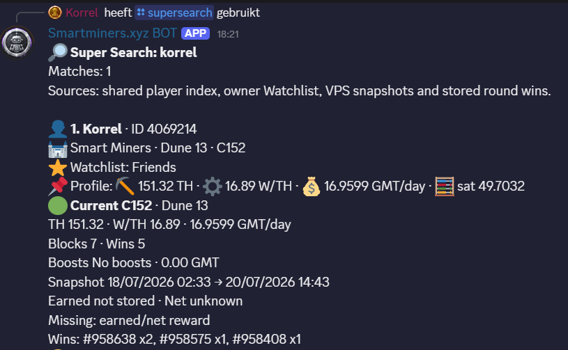 Discord preview of the paid Super Search command